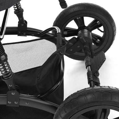 TEKNUM 3 in 1 Pram Stroller and Diaper Bag Bundle - Space Grey