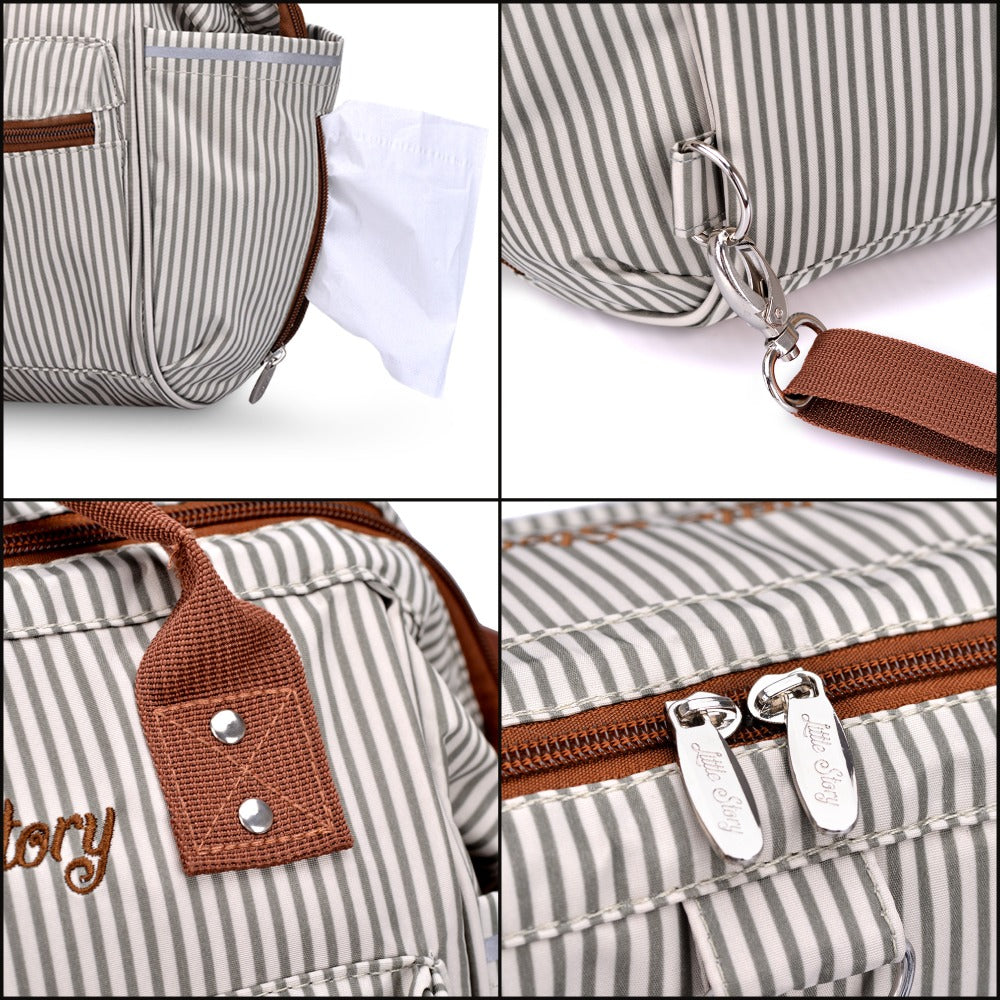 مقعد سيارة تيكنوم باك آند جو القابل للطي مع حقيبة حفاضات آيس آيفوري - أسود