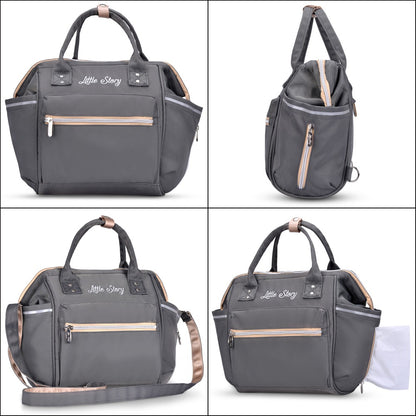 مقعد سيارة تيكنوم باك آند جو القابل للطي مع حقيبة حفاضات إيس - رمادي