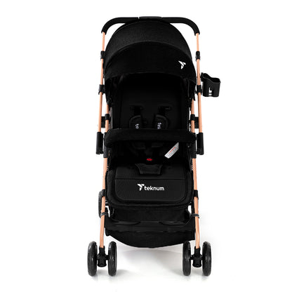 TEKNUM Reversible Trip Stroller w/Blue Ace Diaper Bag - Black