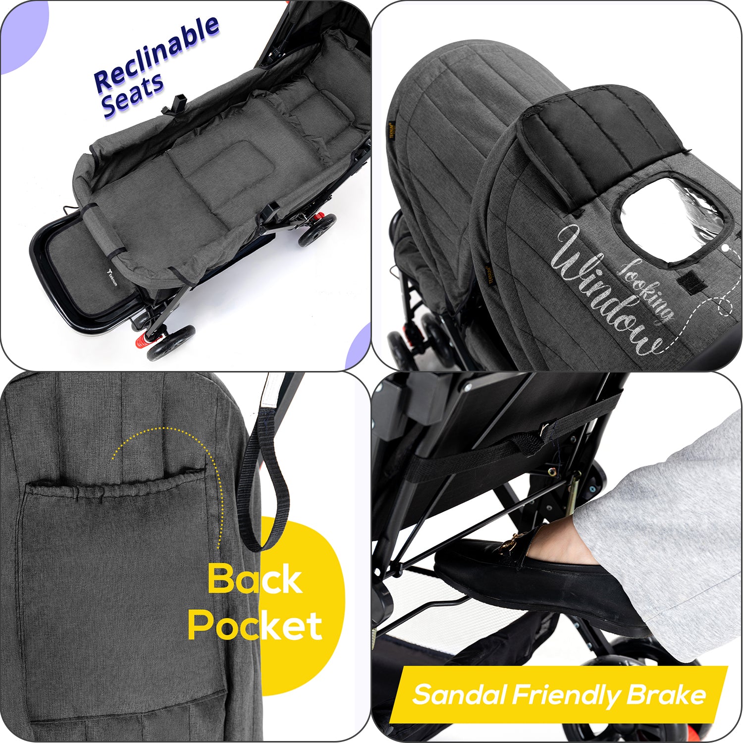 TEKNUM Double Stroller Combo - Dark Grey