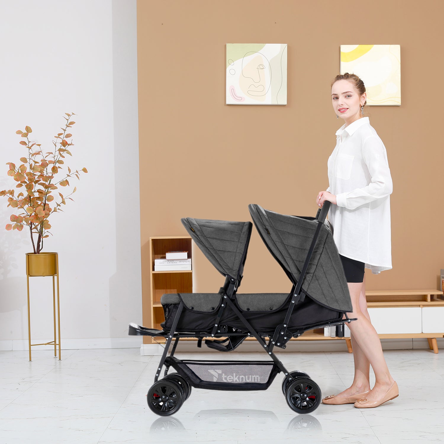 TEKNUM Double Stroller Combo - Dark Grey