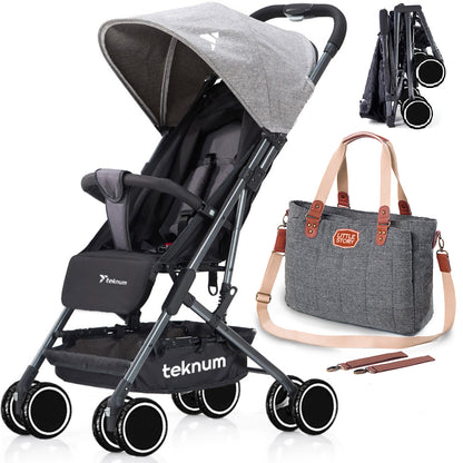 TEKNUM Stroller Diaper Bag Combo - Grey