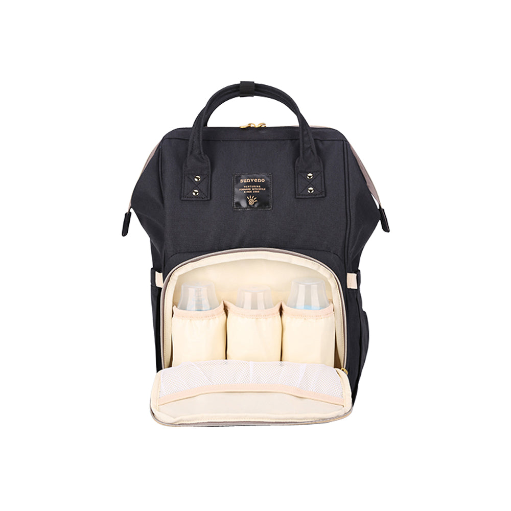 TEKNUM 3 in 1 Pram stroller - Wine + SUNVENO Diaper Bag Black + Hooks