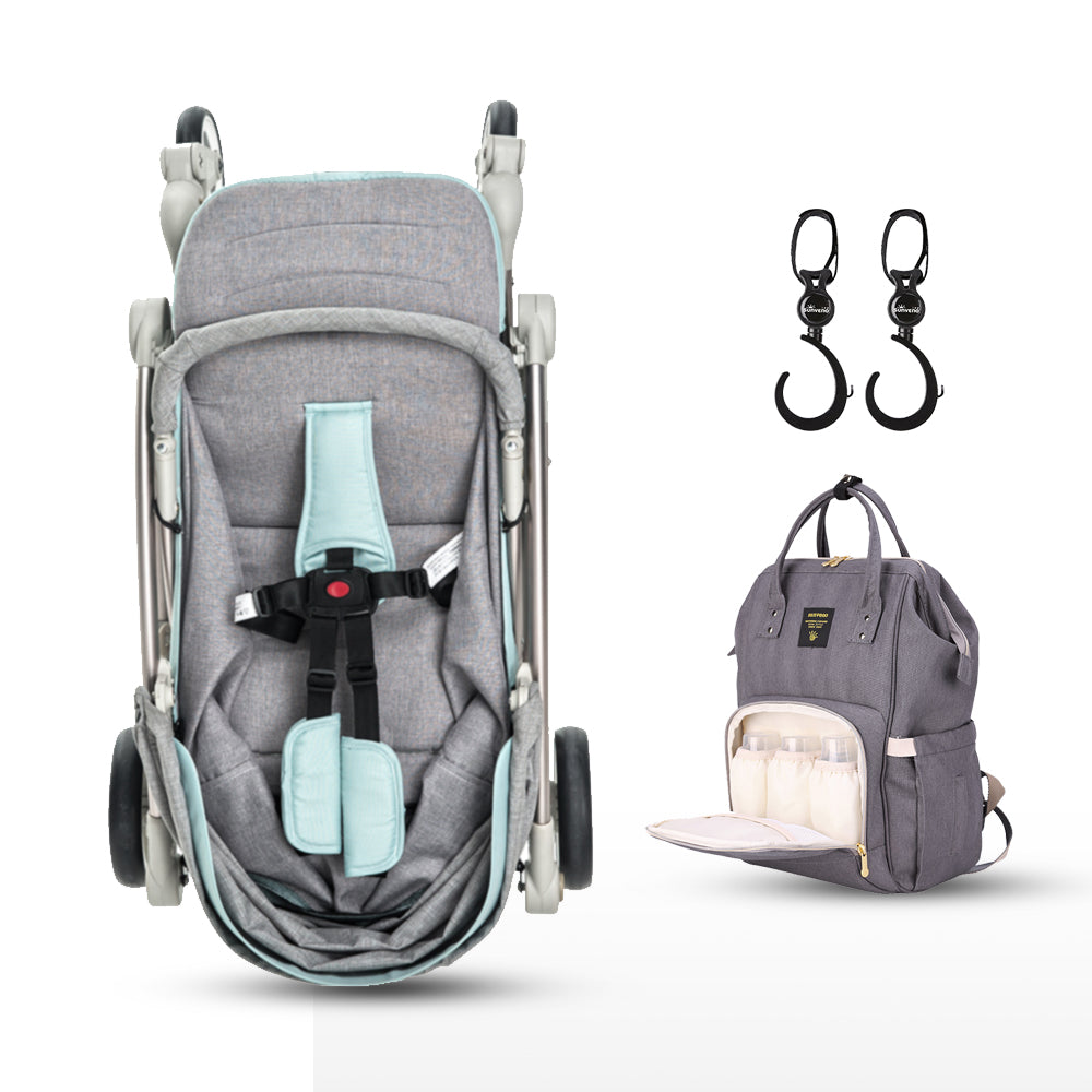 TEKNUM A1 Green + SUNVENO Grey Diaper Bag
