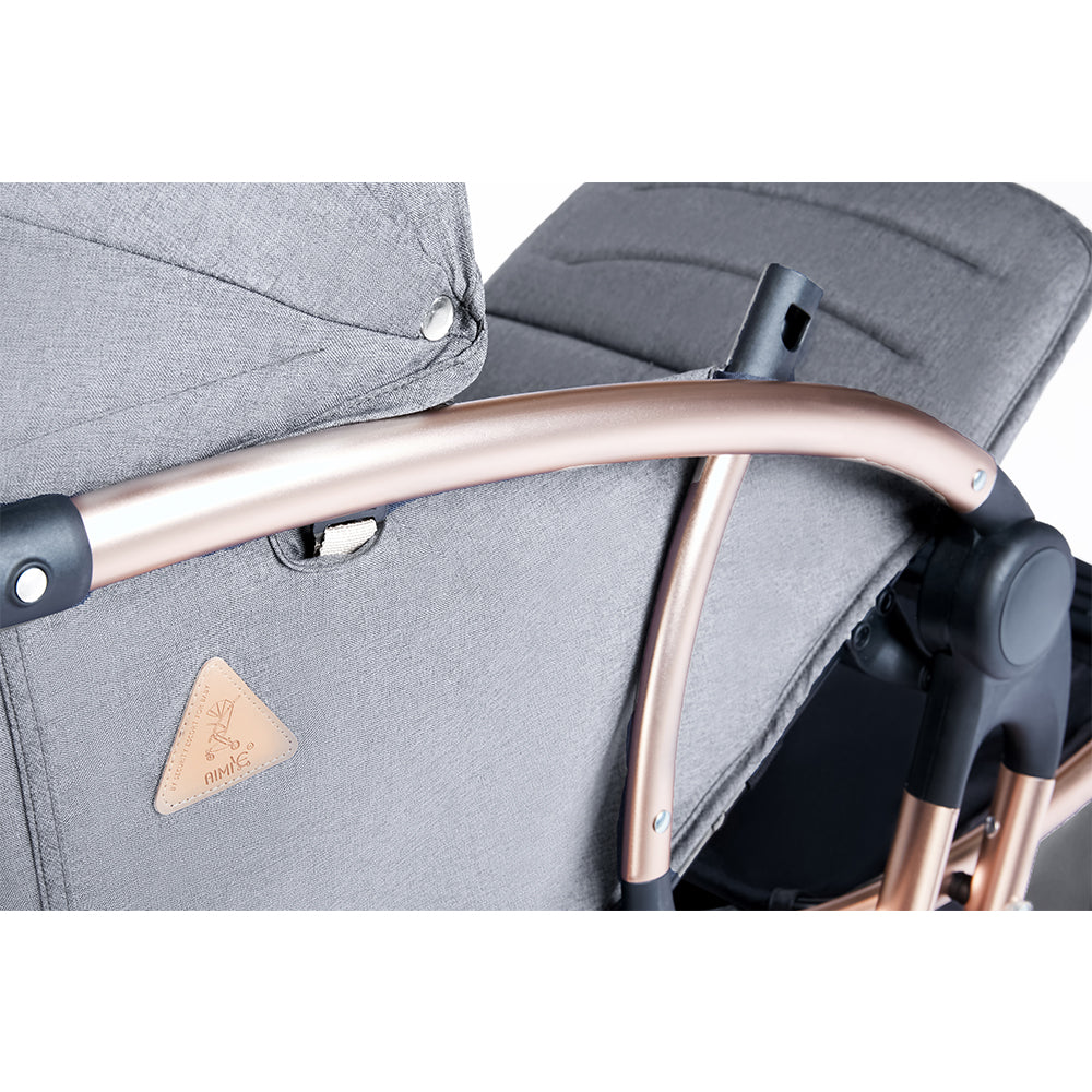 TEKNUM A1 Feather Lite Stroller - Grey + SUNVENO Diaper Bag - Grey + Hooks