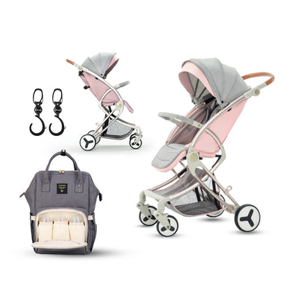 TEKNUM A1 Pink + SUNVENO Grey Diaper Bag