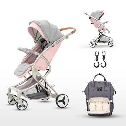 TEKNUM A1 Pink + SUNVENO Grey Diaper Bag