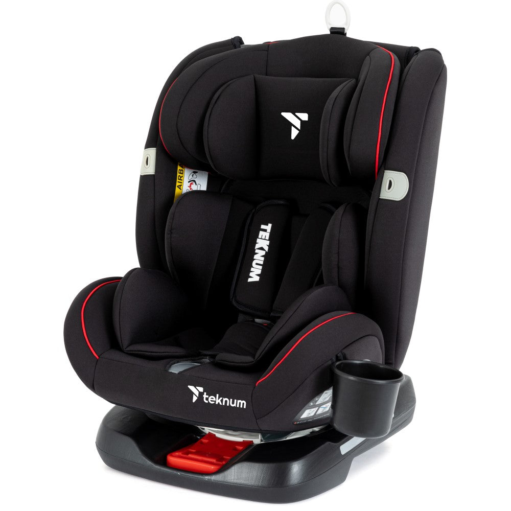 TEKNUM Evolve 360 Car Seat (0 - 12yrs) with SUNVENO Fashion Diaper Bag - Black