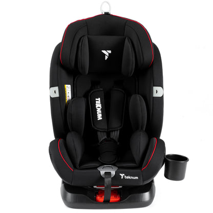 TEKNUM Evolve 360 Car Seat (0 - 12yrs) with SUNVENO Fashion Diaper Bag - Black