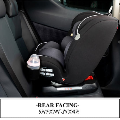 TEKNUM Evolve 360 Car Seat (0 - 12yrs) with SUNVENO Fashion Diaper Bag - Grey