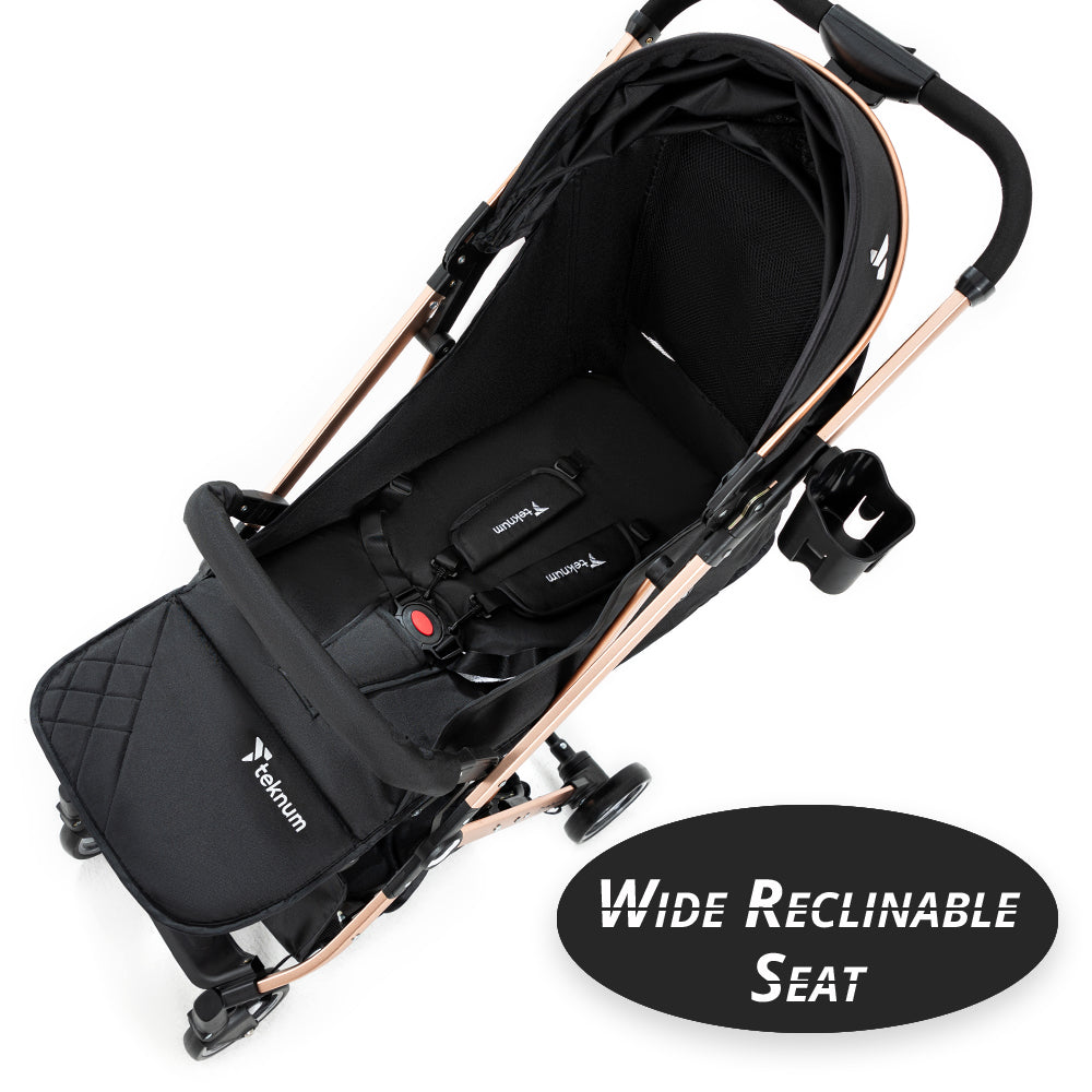 TEKNUM Explorer Travel Stroller w/t Diaper Bag & Stroller Hooks - Black