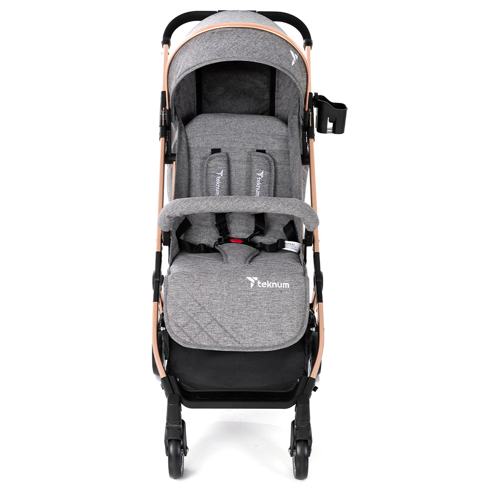 TEKNUM Explorer Travel Stroller w/t Diaper Bag & Stroller Hooks - Grey