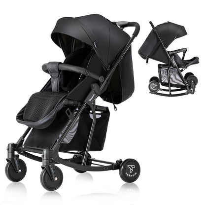 TEKNUM Stroller with Rocker w/Red Diaper tote Bag- Black