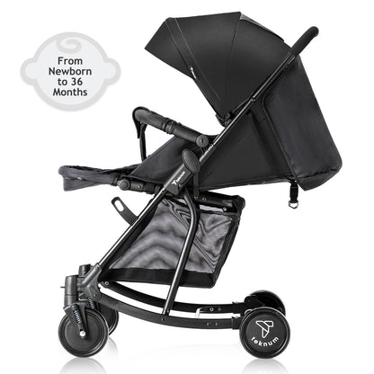 TEKNUM Stroller with Rocker w/Red Diaper tote Bag- Black