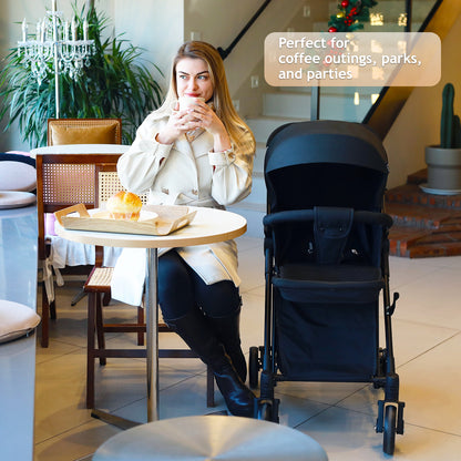 TEKNUM Stroller With Rocker w/Orange Diaper tote Bag- Black