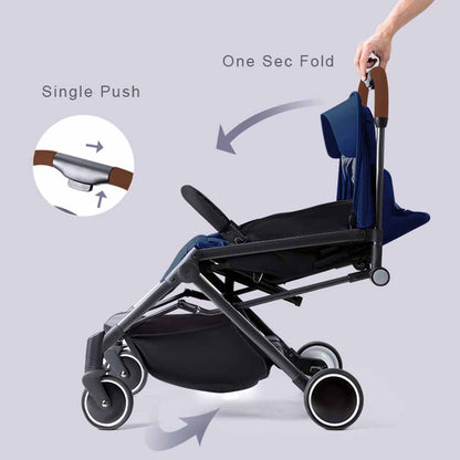 TEKNUM Travel Lite Stroller - Navy Blue + SUNVENO Diaper bag + hooks