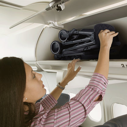 TEKNUM Grey Travel Lite Stroller + SUNVENO Diaper Bag Black with Hooks