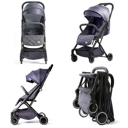 Travel Lite Stroller - SLD by TEKNUM - Dark Grey + SUNVENO Baby Stroller Organizer/Bag - Yellow wave