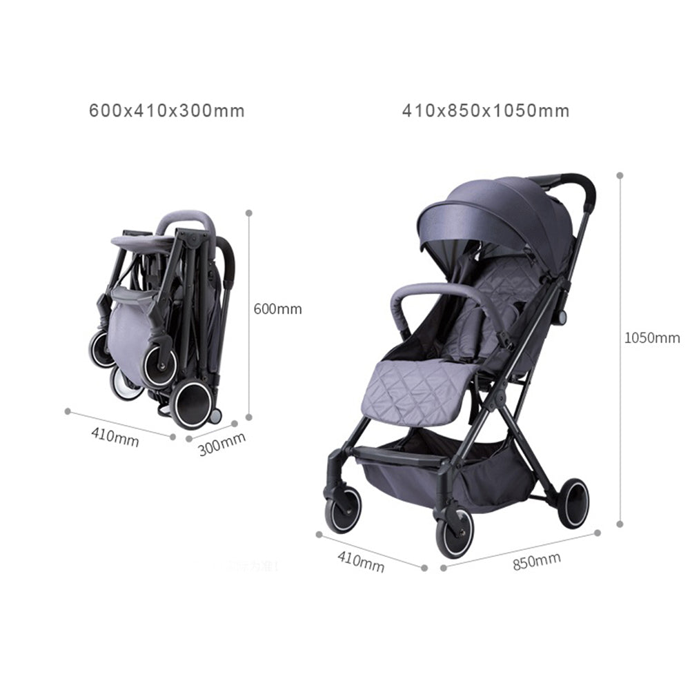 Travel Lite Stroller - SLD by TEKNUM - Dark Grey + SUNVENO Baby Stroller Organizer/Bag - Yellow wave