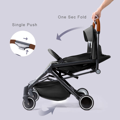 Travel Lite Stroller - SLD by TEKNUM with SUNVENO Styler Fashion diaper Bag - Black