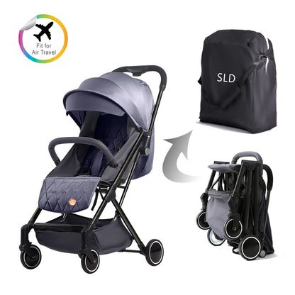 Travel Lite Stroller - SLD by TEKNUM with SUNVENO Styler Fashion diaper Bag - Dark Grey