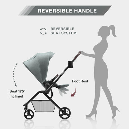 TEKNUM STROLL-1 Travel System w/Reversible Stroller and Baby Car Seat - Olive Green