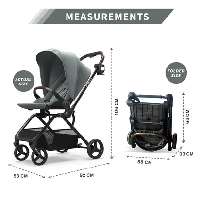 TEKNUM STROLL-1 Travel System w/Reversible Stroller and Baby Car Seat - Olive Green