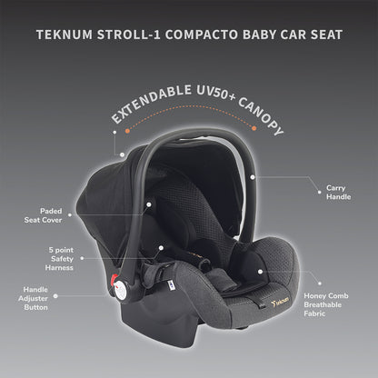 TEKNUM STROLL-1 Travel System w/Reversible Stroller and Baby Car Seat - Olive Green