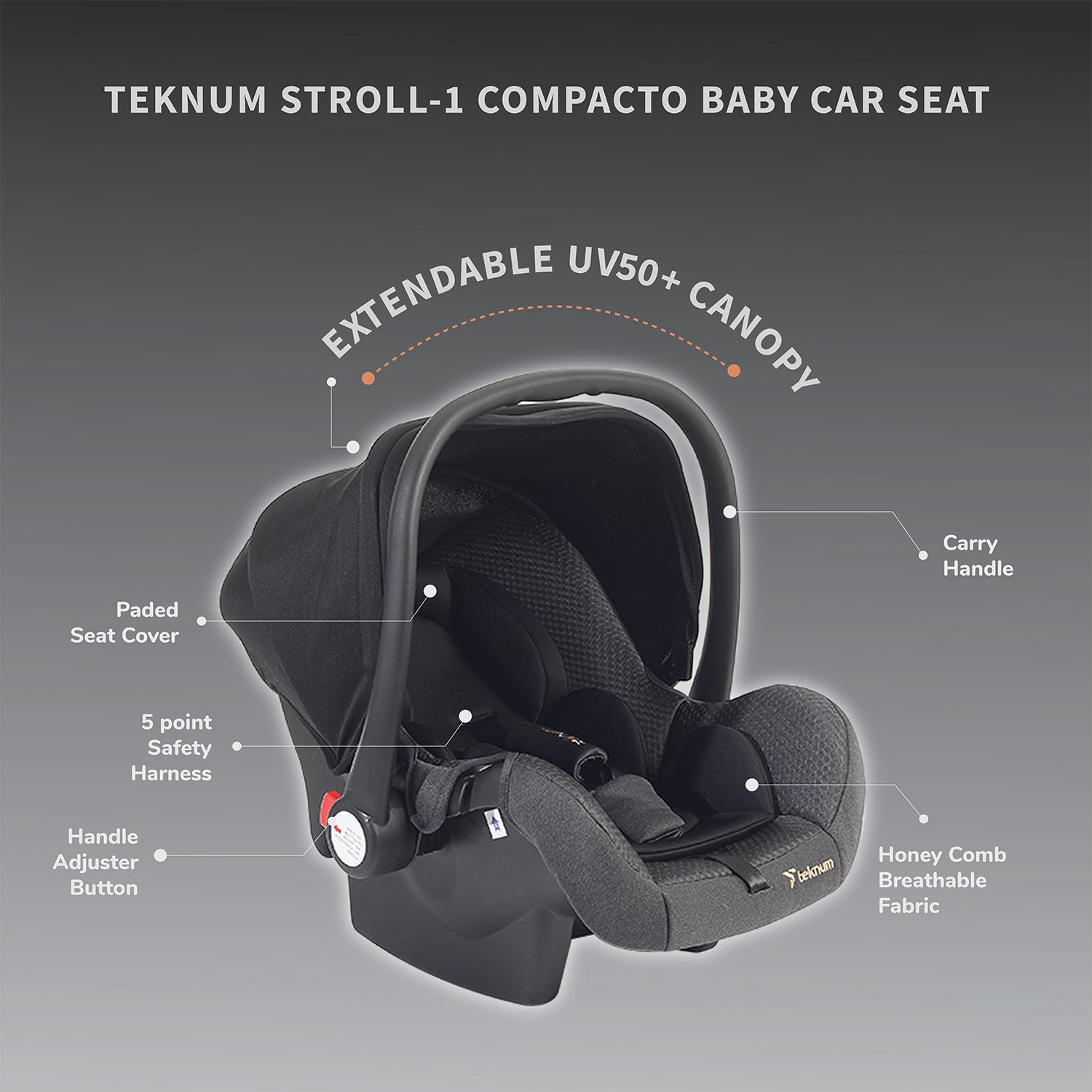 TEKNUM STROLL-1 Travel System w/Reversible Stroller and Baby Car Seat - Khaki