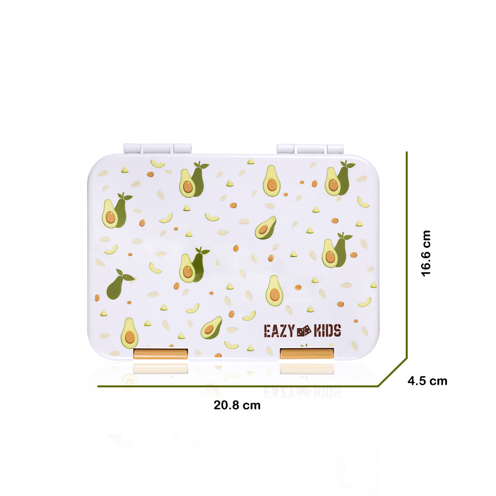 EAZY KIDS 6 & 4 Convertible Bento Lunch Box wt Sandwich Cutter Set - Avocado
