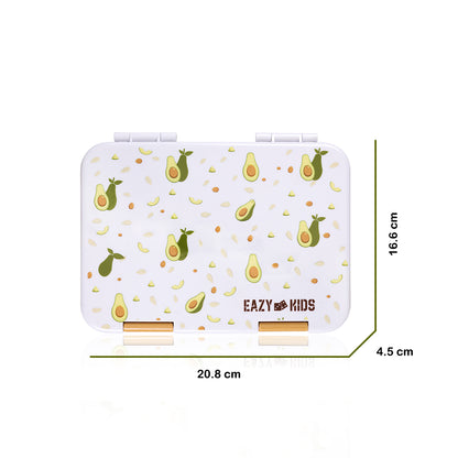 EAZY KIDS 6 & 4 Convertible Bento Lunch Box wt Sandwich Cutter Set - Avocado