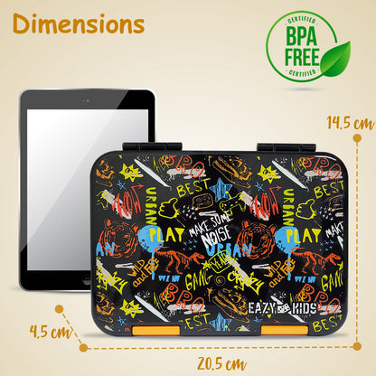 EAZY KIDS 6 & 4 Convertible Bento Lunch Box wt Sandwich Cutter Set - Dino Bro