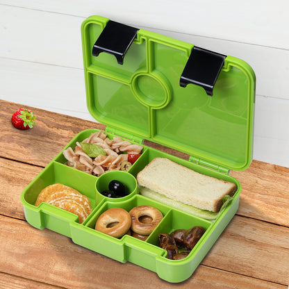 EAZY KIDS 6 & 4 Convertible Bento Lunch Box wt Sandwich Cutter Set - Goal Time