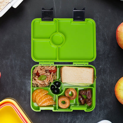 EAZY KIDS 6 & 4 Convertible Bento Lunch Box wt Sandwich Cutter Set - Goal Time