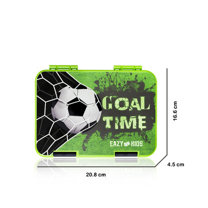 EAZY KIDS 6 & 4 Convertible Bento Lunch Box wt Sandwich Cutter Set - Goal Time