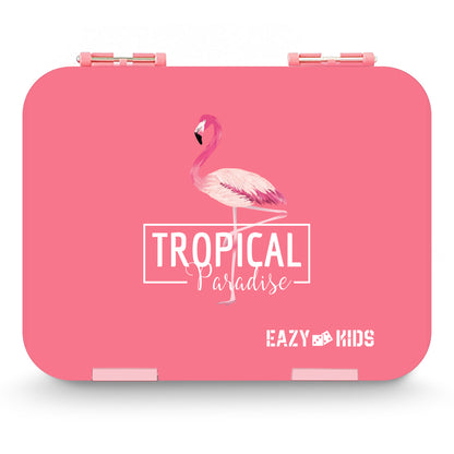EAZY KIDS 6 & 4 Convertible Bento Lunch Box - Flamingo Pink