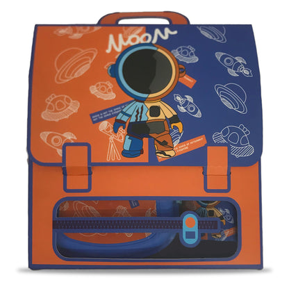 EAZY KIDS - Set of 2 - Lunch Box & Water Bottle - Astronaut Blue