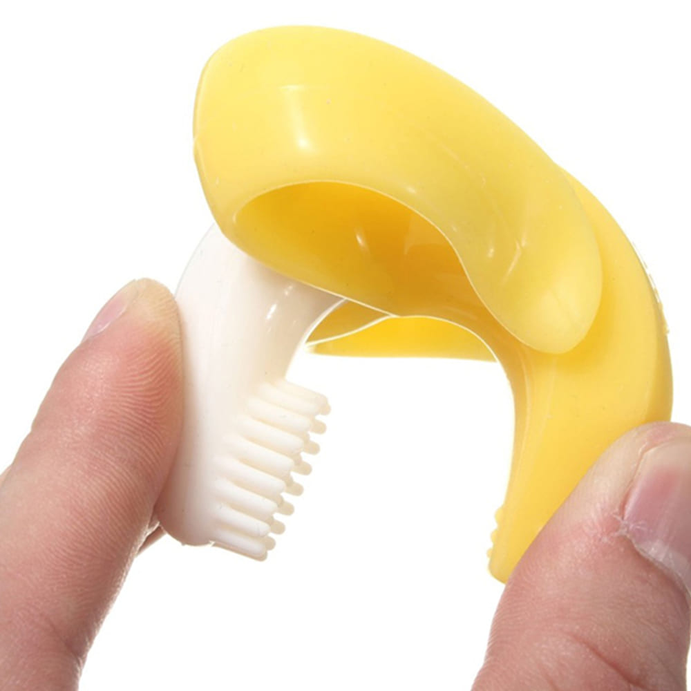 EAZY KIDS - Baby Banana Toothbrush and Teether - Yellow