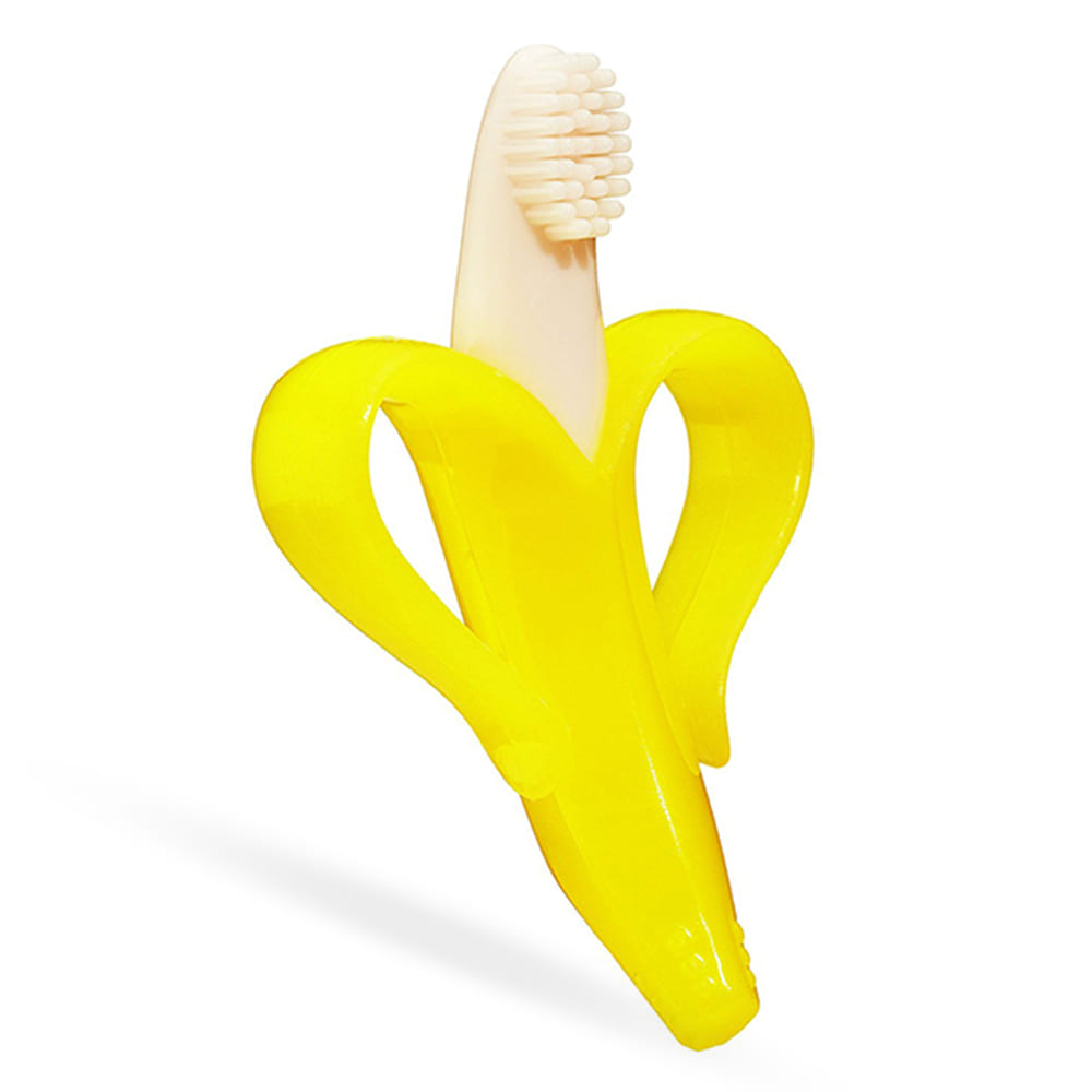 EAZY KIDS - Baby Banana Toothbrush and Teether - Yellow