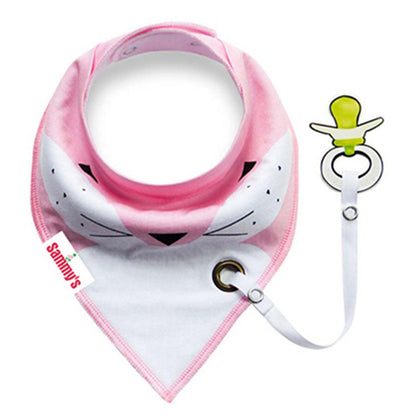 EAZY KIDS Bandana Drool Bibs Set of 2 – Organic Cotton - Pink Grey