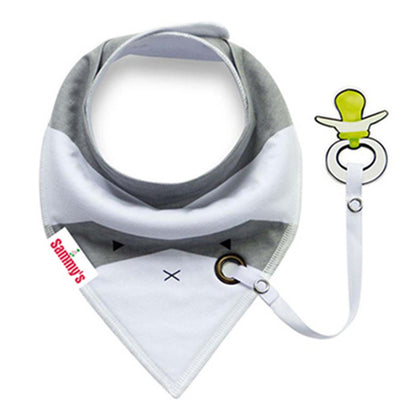 EAZY KIDS Bandana Drool Bibs Set of 2 – Organic Cotton - Pink Grey