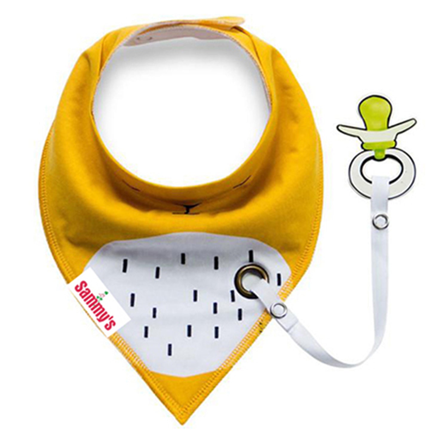 EAZY KIDS Bandana Drool Bibs Set of 2 – Organic Cotton - White Yellow