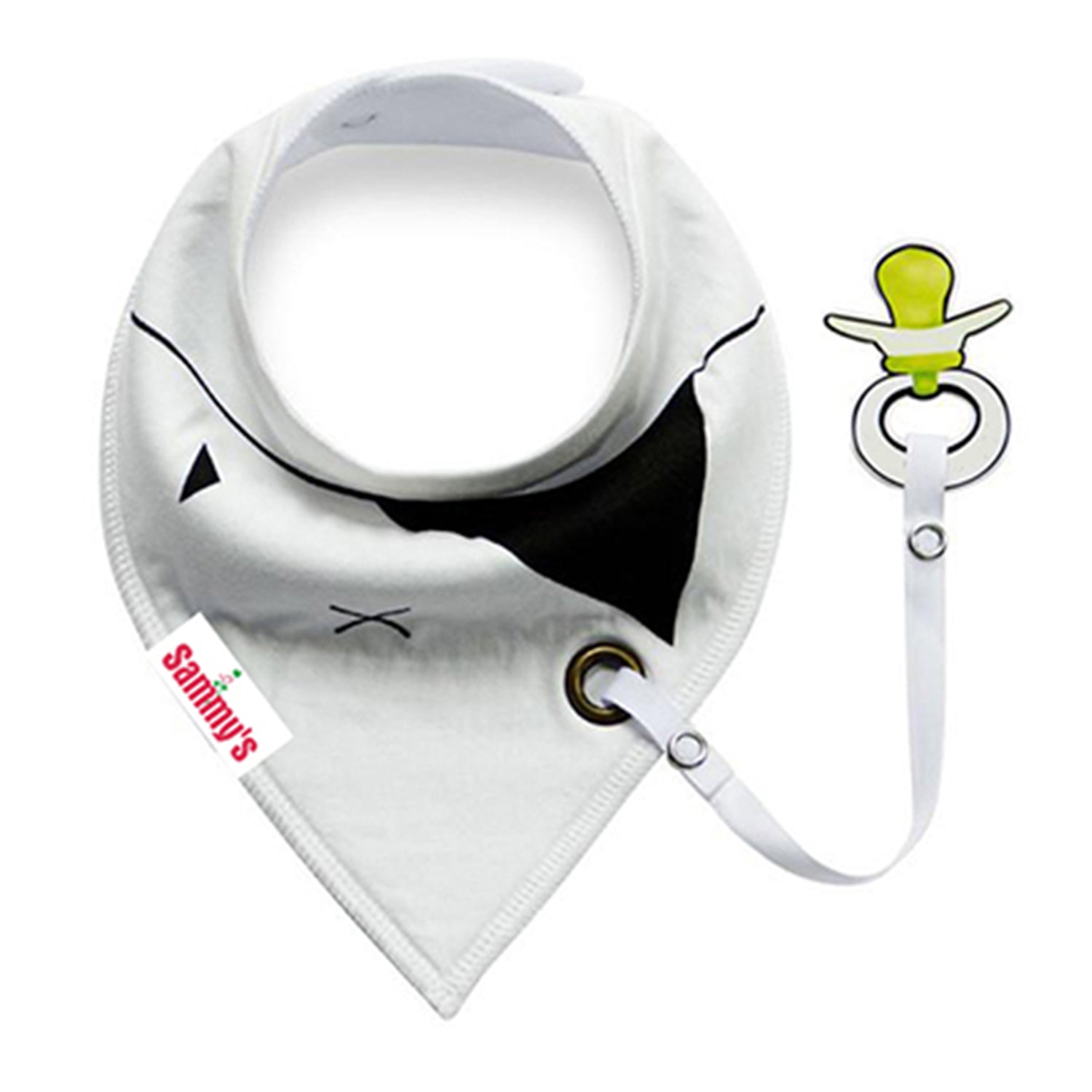 EAZY KIDS Bandana Drool Bibs Set of 2 – Organic Cotton - White Yellow