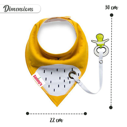 EAZY KIDS Bandana Drool Bibs Set of 2 – Organic Cotton - White Yellow