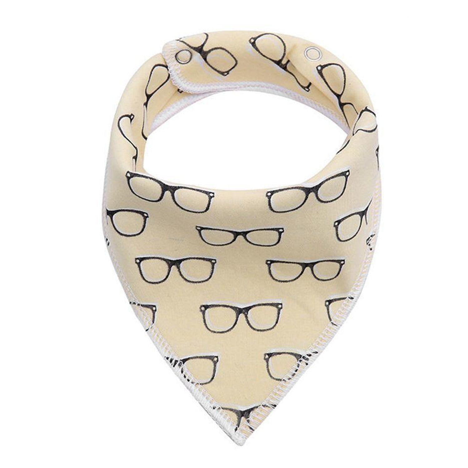 EAZY KIDS Bandana Bibs Set of 4 - Organic Cotton - Glasses Mustaches