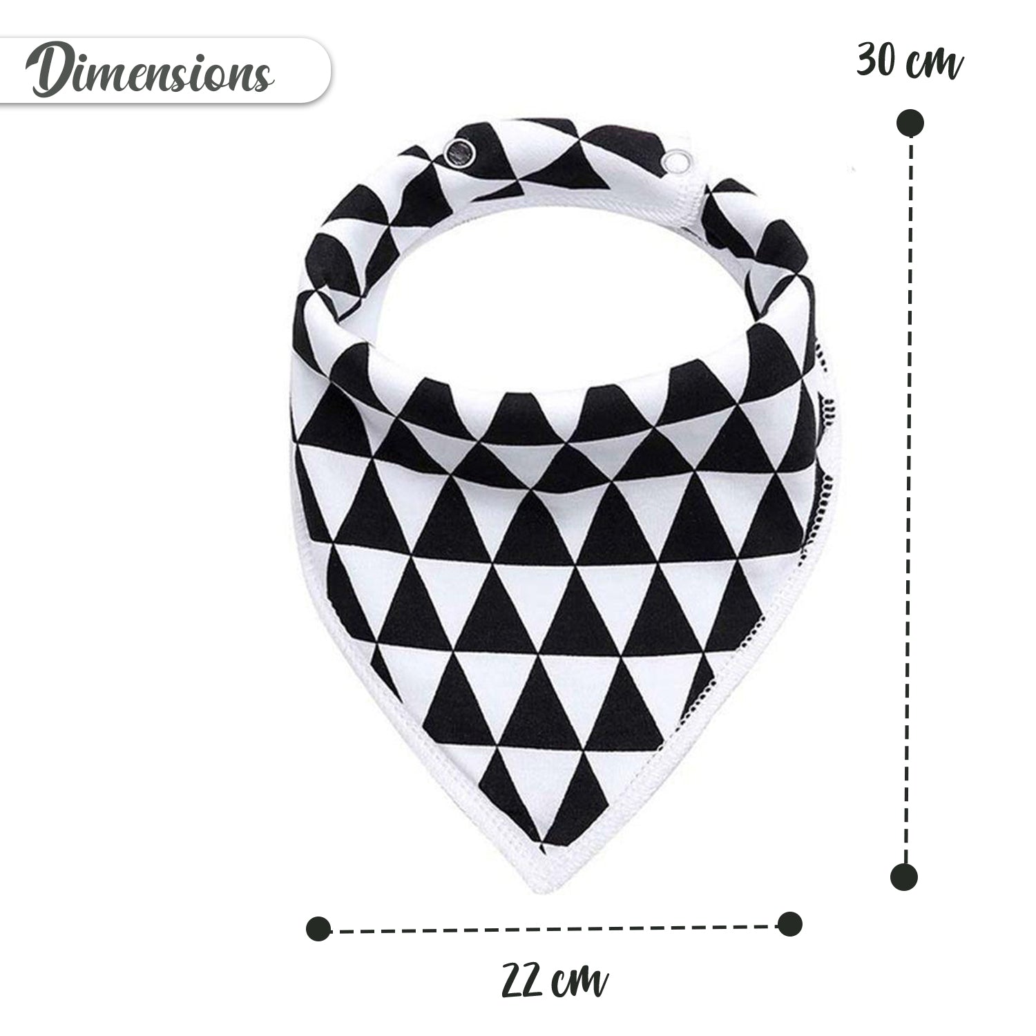 EAZY KIDS Bandana Bibs Set of 4 - Organic Cotton - Triangle Dots