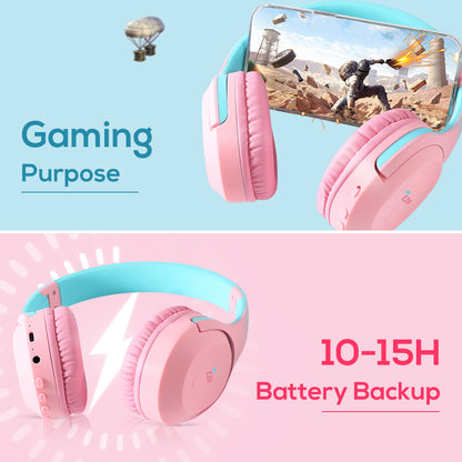 Eazy Kids Bluetooth 5.4 Wireless Headset - Pink