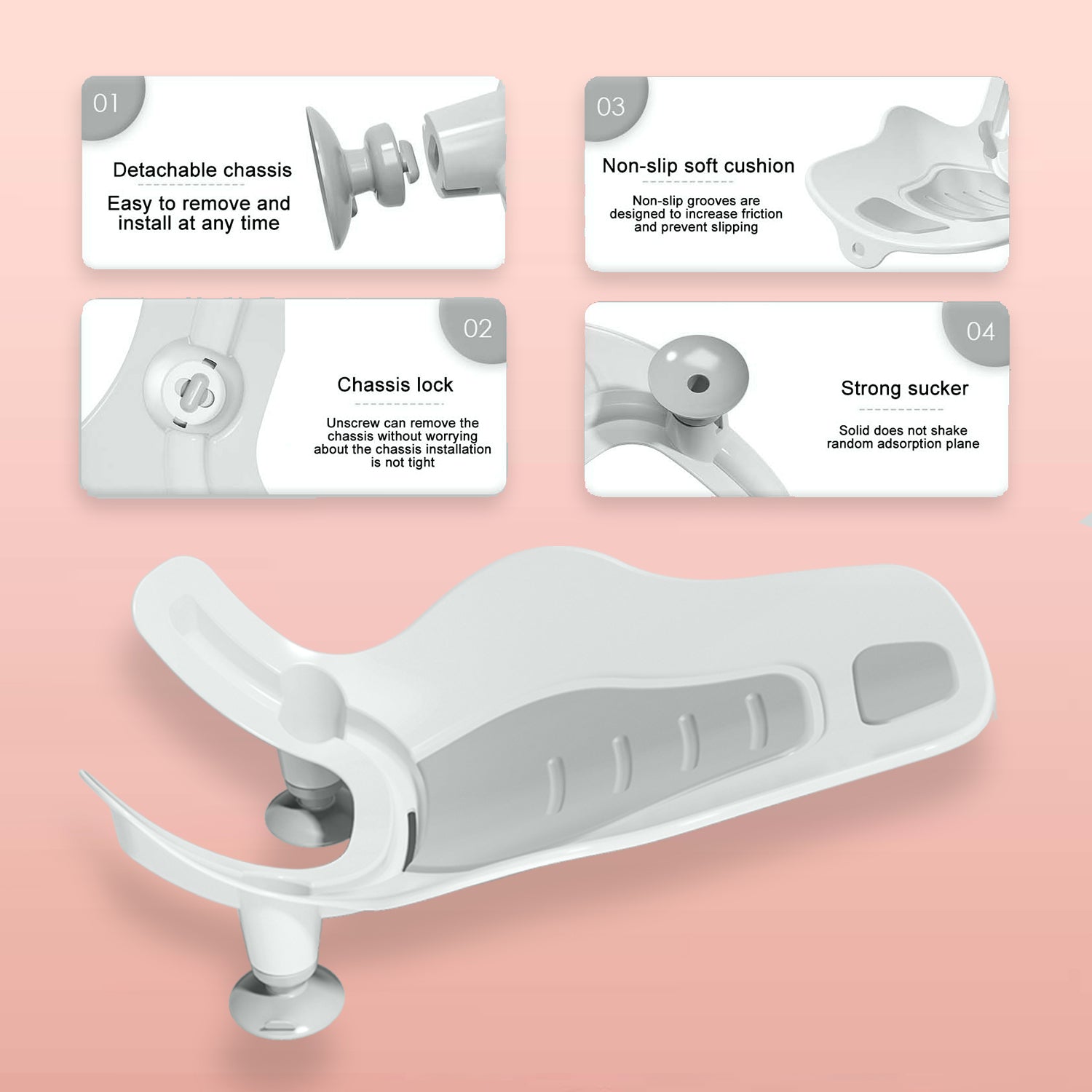 EAZY KIDS 2 - IN - 1 Sink Bath Support tub and Butt cleaning station - Grey