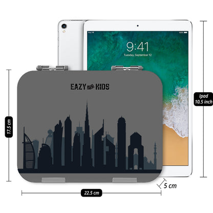 مجموعة صناديق بينتو للأطفال مع حقيبة غداء معزولة - رمادي